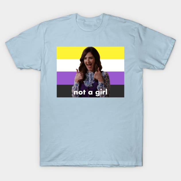 Nonbinary Janet “Not a Girl” (The Good Place) T-Shirt by bunky